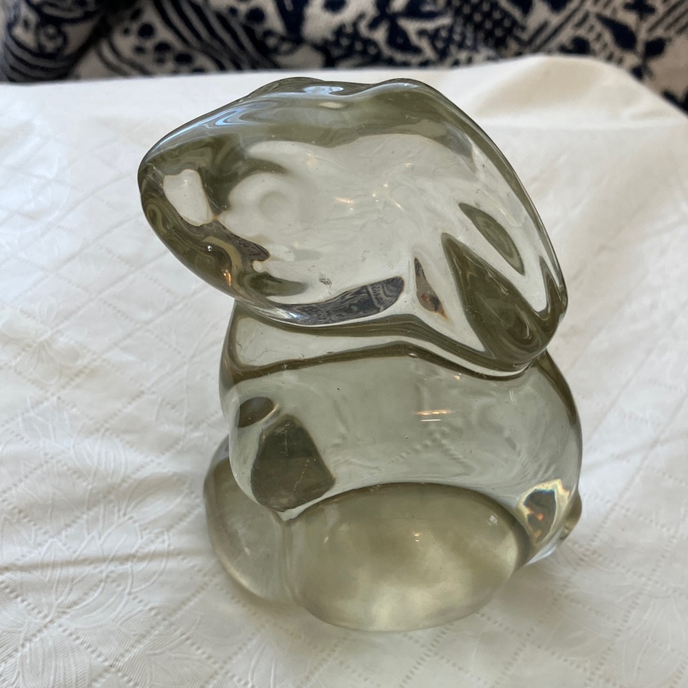 Vintage CLEAR GRAY SMOKEY COLOR Glass Rabbit Figurine (BOWL NOT INCLUDED) - Picture 7 of 13